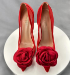 Punased Lilled Pits Naiste Kingad 10Cm Terava Ninaga Stiletto K&otilde;rge Kontsaga Daamide Kleit Naiste Kingad Suurused 33-45 33