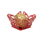 50 tk kommikarp &otilde;&otilde;nsa disainiga dekoratiivpaberist liblikakujuline pulma&scaron;okolaadi pakkekarp koduvarustus punane