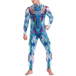 Meeste 3D Prinditud Body Jube pikkade varrukatega Lisa Atmosf&auml;&auml;r Cosplay Kost&uuml;&uuml;mifestivali karneval Halloweeni esinemisriided XL