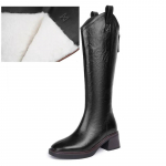 Naiste pikad saapad Briti stiilis ehtsast nahast naiste k&otilde;rged saapad Naturaalsest villast Western Cowboy saapad naistele 39