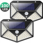 Letouch 2 Pack Lampe Solaire Ext&eacute;rieur 100 led D&eacute;tecteur de Mouvement &eacute;clairage 270 etanche Puissante 1800mAh sans Fil, BD12602