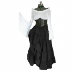 Vintage kleit Retro Vogue Flare varrukatega tuunika Naiste Suures suuruses &otilde;ue stiilis elegantsed Cosplay kleidid XXXXXL must