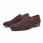 Moodsad Meeste Oxford Kingad Br&auml;nd Suede Nahast Kingad Vintage Slip-on Klassikalised Vabaaja Meeste S&otilde;idukingad Pulmad Meeste Ametlikud Kingad Terava Otsaga 6.5 pruun
