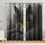 Kassiga Aknakardinad Armsad Lemmikloomakassid Kardinad Magamistoa Elutoa jaoks Lastele Poistele T&uuml;drukutele Loomateema Kardinad 2 tk W55 X H120cm X 2&HOOK white