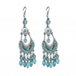 2T ehted Bohemian Women Rhinestone Crescent Moon Long Fringe Hook K&otilde;rvar&otilde;ngad Ehted Kingitus