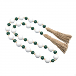 Christmas Garland Wood Bead Farmhouse 3.94 ft Boho Decor Wall Hanging Accent Xmas