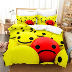 Multikas Naerun&auml;oga Voodipesukomplekt Tekikott Voodikomplekt Tekikate Padjap&uuml;&uuml;r Tekk Kuningas Kuninganna Suurus Poistele T&auml;iskasvanute Voodikomplekt 70x133cm 2pcs