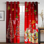 Multifilm J&otilde;uluvana j&otilde;ulupuu Punane Roheline Aknakardinad Lastele Magamistuba Elutuba Vannituba K&ouml;&ouml;k Uksesaal Kodukujundus W50 X H130(CM)X2&Grommet Top red