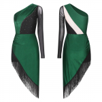 Naiste l&auml;ikivad kivid, &uuml;he &otilde;la as&uuml;mmeetriline &auml;&auml;rega ladina tantsukleit Salsa tantsusaali riietus S roheline