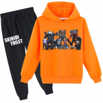 Lastele 3D kapuutsiga komplekt Skibidi tualett-puloveriga spordidress Speakerman Laste kampsun+p&uuml;ksid 170