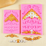 Reljeefmustriga fondant-koogi silikoonvorm &scaron;okolaadikoogi meisterdamise kaunistusvorm L roosa