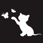 Autotarvikud Kleebis Autotarvikudtoon Disain Hea visuaalne efekt Veekindel naljakas kass Butterfly Truck Autotarvikud Kleebis ARI must