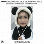 ATEEZ Kuldne Tund Osa 2 2. F&auml;nnikohtumise &Uuml;rituse Fotokaart Soundwave Seonghwa