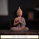 Kagu-Aasia Tai Buddha Sakyamuni figuur kaunistusskulptuur - Keraamiline k&auml;sitsi valmistatud skulptuur kodu ruumi kontori aia kaunistus