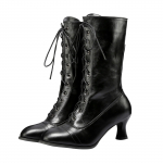 Vintage saapad L&uuml;hikesed saapad Paksud k&otilde;rge kontsaga keskmised saapad Naiste saapad 40 must