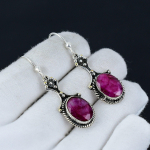 Ruby Lab l&otilde;i v&auml;&auml;riskivist 925 Sterling h&otilde;bek&otilde;rvar&otilde;ngad, Boho h&otilde;beehted rippuvad k&otilde;rvar&otilde;ngad, kingitused s&otilde;brap&auml;eva kingitused talle 2.16" punane