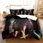 3D-prinditud Anime Black Clover Voodipesukomplektid peen vooditarvete komplekt tekikott vooditekkide komplekt luksuslik s&uuml;nnip&auml;evakingitus 70x133cm 2pcs black