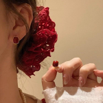 Ankola Punane V&auml;ike L&otilde;hnav Temperament Ruudukujuline P&auml;rl K&otilde;rvaklamber Kerge Luksus Personaliseeritud K&otilde;rvar&otilde;ngad Temperament Mitmek&uuml;lgsed K&otilde;rvar&otilde;ngad Naised