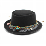 L&auml;&auml;ne silinder Villane silinder Meeste ja naiste v&auml;lireisi m&uuml;ts Talvine džentelmeni m&uuml;ts M（56-58cm） must