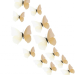 12 tk 3D PVC Butterfly Art Decal DIY kodutoa kaunistamise seinakleebised valge
