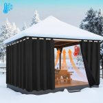 Terrass talvel paks tepitud 100% pimendav aknakardin vastupidav veekindel termiline t&auml;ielikult valgust blokeeriv kardin pergola jaoks 132x274cm must