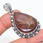 Mud Crack Fossil Handmade 925 Sterling Silver Gift Jewelry Pendant 2.05 f9t99