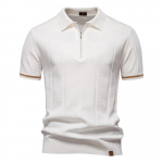AIOPESON Business Casual silmkoeline polos&auml;rk meestele Moodne kaelus, allavajutav kaelus Meeste sotsiaalsed luksuslikud golfipolos&auml;rgid EUR S 55-65kg valge
