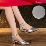 Naiste s&auml;delevast nahast ladina tantsukingad kinnise ninaga pehme tallaga salsa modernsed kingad tango seltskonnatantsukingad 3,5 cm kontsad 37EU/CN38