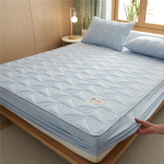 Paksu puuvillase madratsi kate Tepitud pehme sojakiust elastne kumm pehme voodikate Voodile paigaldatud linapadi (Pole padjap&uuml;&uuml;ri) 90x200cm Only Sheet