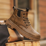 Martini saapad meeste kingad s&uuml;gis k&otilde;rge s&auml;&auml;rega Briti stiilis vabaaja super nahast meeste paksu tallaga pruunid v&auml;listingimustes t&ouml;&ouml;riiete l&uuml;hikesed saapad 44