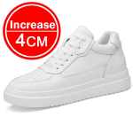 Ehtsa nahaga k&otilde;rgendatud liftikingad, k&otilde;rgendatud kingad, meeste sisetallad 6/8CM meeste spordijalatsid, Sport zapatos para hombre36-46 45 white