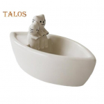 Kass K&uuml;&uuml;nlajalg Paadikujuline Aroomiteraapia Tass Kassipojad Soojendavad K&auml;ppasid Teek&uuml;&uuml;nla Hoidja Kodu Magamistoa Elutoa Dekooriks valge