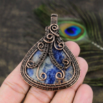 Sodalite Handmade Copper Wire Wrap Jewelry Pendant 2.68 q5q15