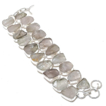 Crystal Rough Handmade 925 Sterling Silver Bracelet 7-8 i7e71