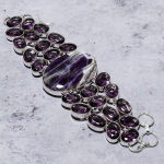 Chevron Amethyst, Amethyst Handmade 925 Sterling Silver Jewelry Bracelet 8 e6y85