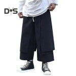 Meeste laia l&otilde;ikega p&uuml;ksid hip-hop laia s&auml;&auml;rega p&uuml;ksid taskutega vabaaja must kihiline p&uuml;ks igap&auml;evaseks kandmiseks t&auml;navamood XXL must