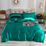 Luksuslik puhas satiinsiidist voodipesukomplekt Pehme p&ouml;&ouml;ratav h&uuml;poallergeenne voodilinakomplekt Lame lina Voodilina Padjap&uuml;&uuml;r Beebi &Uuml;heinimesevoodi T&auml;issuurus Queen-suurus King-suurus King Size 4 pcs