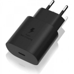 Kiirlaadija USB-C 25W - E.F.Connection - Must - &Uuml;hildub Samsung Galaxy A26 A32 A36 A53 A54 A56 - Turvaline laadimine must