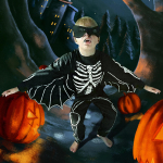 V&auml;ikelapse vasts&uuml;ndinud beebipoistele t&uuml;drukutele Halloweeni cosplay kost&uuml;&uuml;mide m&uuml;tsikomplekt 100 must