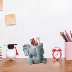 Desktop Pencil Holder Stationery Organizer Elephant Shaped Make up Brush Office Supplies