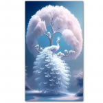 Teemantmaal Valge Paabulind Haldjapuu Maastik 5D DIY Mosaiikkunst Ehted Ristpistes K&auml;sit&ouml;&ouml;komplekt Tikand Kodu Kaunistus Full Round 50x100CM