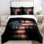 USA UK Riigilipu Digitaalne Pol&uuml;ester Tekikott Voodipesukomplektid Pehme Tekikott ja Padjap&uuml;&uuml;rid Teismelistele &Uuml;hekohaline/Kahekohaline/Queen/King AU Double(180x210cm)