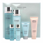 OHUI Miracle Aqua 2pcs Special Skincare Set Skin Softener 150ml + Emulsion 130ml + Travel Size Deep Hydration & Moisture Balance Care 2pcs Special Skincare Set
