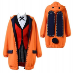 2021. aasta uusim anime Kakegurui kompulsiivse m&auml;nguri cosplay kost&uuml;&uuml;m Runa Yomozuki Cosplay kollane kapuutsiga jakk S