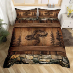 Madu Tekikate Python Voodipesu Komplekt Kingitus Teismelisele T&auml;iskasvanule, Vihmametsa Loom Madu Tekikate Metsloomad Roomajad Tekikate EU Double(200x200cm)