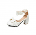 2024 T&uuml;drukute K&otilde;rged Kontsad Printsess Laste Kleit Esinemiseks Tantsuks Nahast &Otilde;pilasjalatsid 32 valge