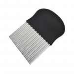 Roostevabast terasest kartulikr&otilde;psude viilutaja Taigna k&ouml;&ouml;givili, puuvili, kortsus, laineline k&ouml;&ouml;ginuga l&otilde;ikur t&uuml;keldaja Prantsuse praevalmistaja t&ouml;&ouml;riistade vidin