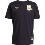 Adidas Originals Manchester VRCT T-s&auml;rk FW24 United Puuvillane Mood Mugav Spordis&auml;rk &Uuml;mmarguse kaelusega L&uuml;hikeste varrukatega Meeste Topid Must JL6115 S