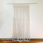 K&auml;sitsi kootud puuvillan&ouml;&ouml;r vaip uksekardin: P&otilde;hjamaade boheemlaslik stiil kodukaunistuseks 100x200CM with telescopic rod