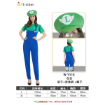 Orgi peo t&auml;iskasvanute kost&uuml;&uuml;m Mario cosplay Lycra naissoost Mary multikate m&auml;ngu vorm XL blue